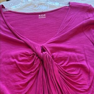 a.n.a Women's Fuchsia Twist Front Blouse